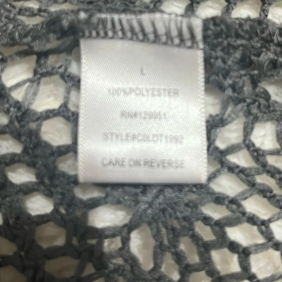 NWOT FRENCH BAZAAR Dark Gray Knit Tunic Top, swim suit cover up Size Large - Picture 6 of 9